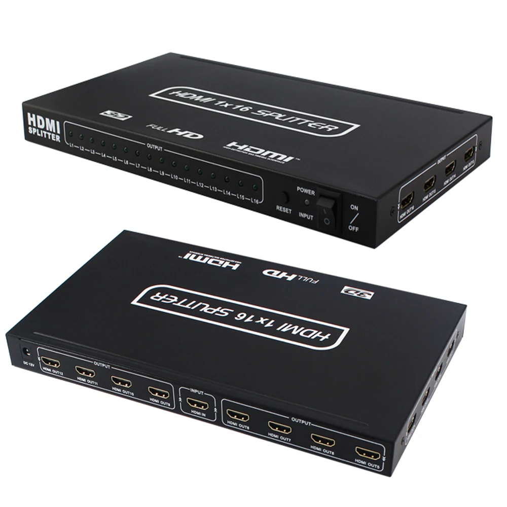 Fully HDMI 1.4 Version 1X16 HDMI Splitter 1 input 16 output Port HDMI Switcher Switch Converter Box 4K2K 1080P Blu-ray Players Fully HDMI 1.4 Version 1X16 HDMI Splitter 1 input 16 output Port HDMI Switcher Switch Converter Box 4K2K 1080P Blu-ray Players