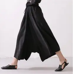 2016 весенний продукт запускает, оригинальный дизайн свободные большой ярдов шелк белье чистый цвет женские широкие брюки