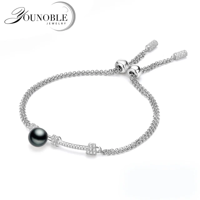 Real Freshwater Pearl Bracelet 925 Sterling Silver Bracelets Chain Real Freshwater Pearl Bracelet 925 Sterling Silver Bracelets Chain For Women Jewelry Adjule Friend Best Birthday