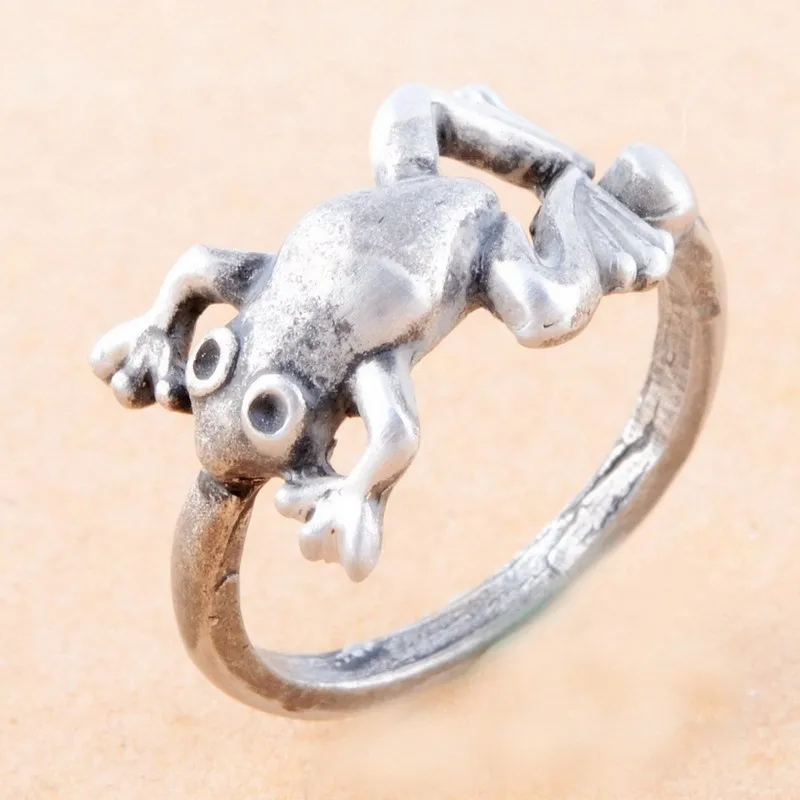 SUTEYI кольцо лягушка горячее античное Позолоченное серебряное кольцо с животным дизайном регулируемое кольцо новые модные кольца с животными для женщин и мужчин