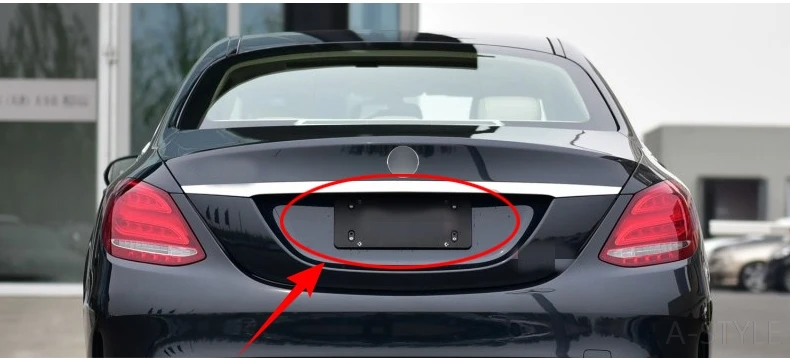 Abs Plastic Car Front Bumper License Plate Holder Frames Mount Base Bracket Cover For Mercedes Benz C Class W205 C180 C200 C300 Chromium Styling Aliexpress