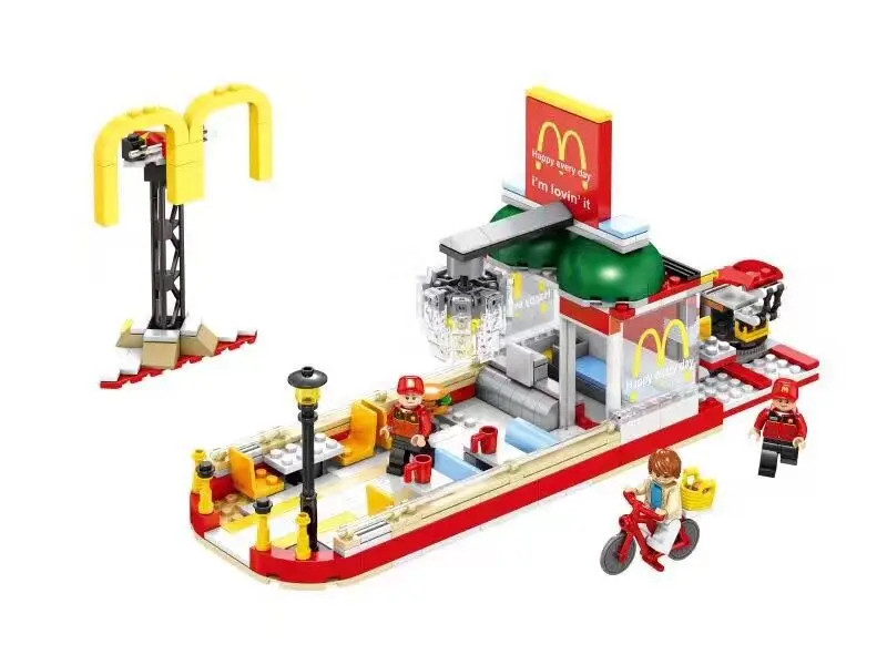 Вид на улицу города Рональд McDonalds Ресторан 4в1 колеса питание фигурки