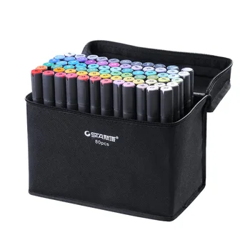 

STA 30/40/60/80/168 Colors Sketch Markers Oily Alcoholic Dual Headed Art Marker Set For Professional Manga Design Drawing Art Pe