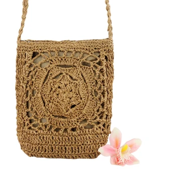 

Women Cute Crochet Sling Beach Summer Purse Straw Shoulder Handbag