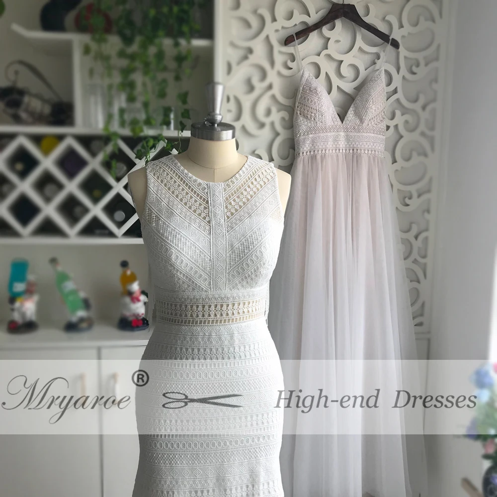 Mryarce новые BOHO шикарные уникальные кружева свадебное богемное платье Длинные свадебные платья Удивительные кисточкой открытой спиной vestido de noiva