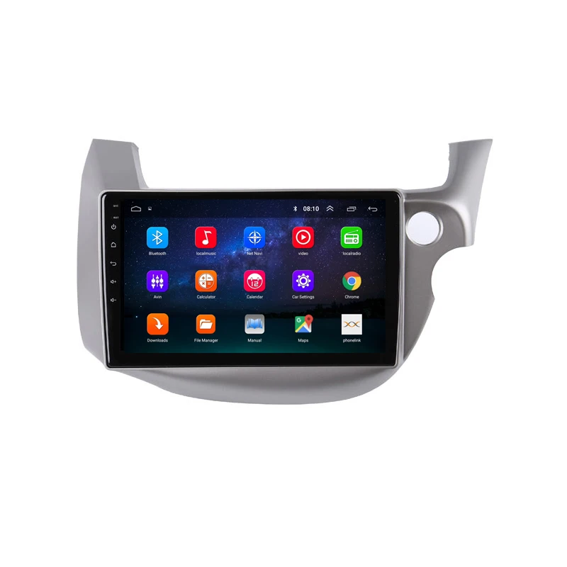Top 10"  2.5D IPS  Android 8.1 Car DVD Multimedia Player GPS For honda Fit jazz Right driving 2008 2009-2013 car radio navigation 1