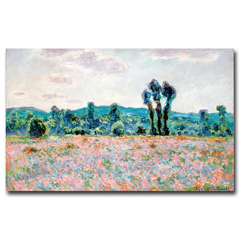 Французский клодовый монет искусство Papaver Nudicaule Искусство Шелковый плакат