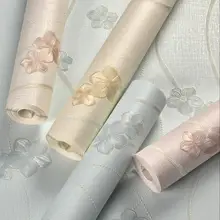 Розовый синий желтый цветок 3d обои для маленьких девочек украшения в спальню обои рулон свадебной комнаты Цветочные папье Peint Фреска Tapeta W130