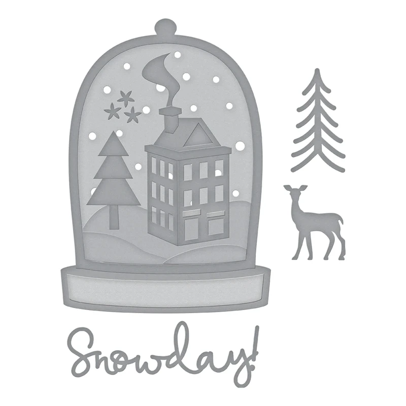 

House Building Metal Cutting Dies Stencils for DIY Scrapbooking photo Album Snow Day Deer Decorative Embossing DIY Paper Cards