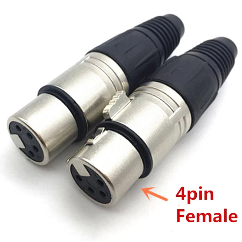 4pin female Мужской и Женский 3-контактный 4-контактный разъем 5-контактный XLR микрофон аудио кабель для подключения к сети инструменты для наращивания волос Cannon концевые кабельные муфты - Цвет: 4pin female