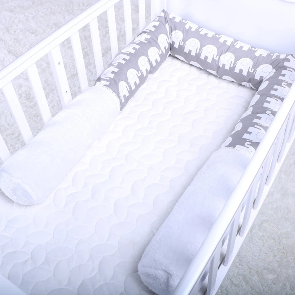 Кровать сна бампер змея слон принт детская кроватка детская безопасность столкновения барьер хлопок подушки детские