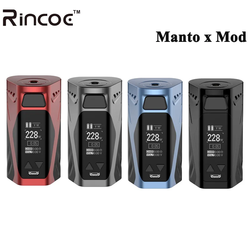 

Original Rincoe Manto X 228W Electronic Cigarette Manto X Box MOD Vape Support Metis Mix Atomizer Vaporizer