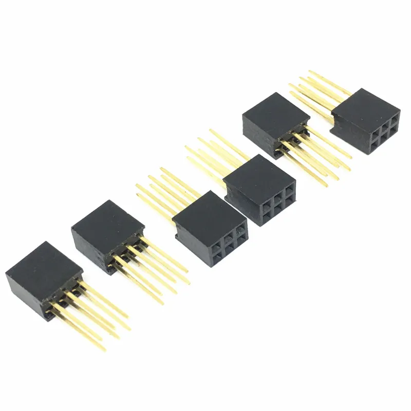 10 Pieceslot Stackable Header Double Row 2x3 (total 6pin) 2.54mm Pin Length 11mm Gold Plating 4