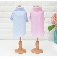 Полосатая футболка розовый синий собака рубашка хлопок Мода домашнее животное щенок собака кошка одежда Бишон Мопс маленький рубашка для собак одежда KSG22