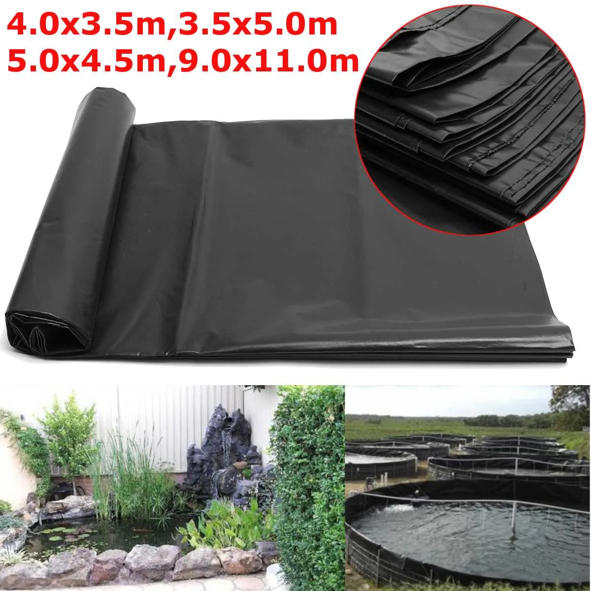4 размера черный рыбий пруд материал для подкладки домашний сад бассейн усиленный HDPE тяжелый Ландшафтный бассейн пруд водонепроницаемый материал для подкладки