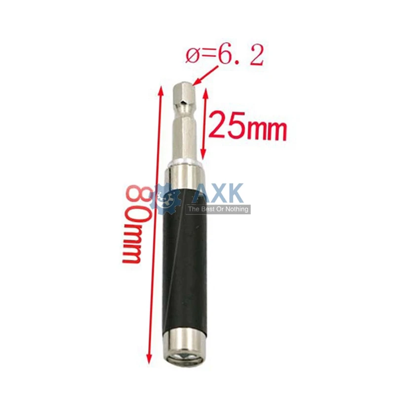 

3pcs 1/4" 80/120/140mm Hex Shank Quick Release Magnetic Screwdriver Extension Bit Holder Connection Rod Adapter Sleeve