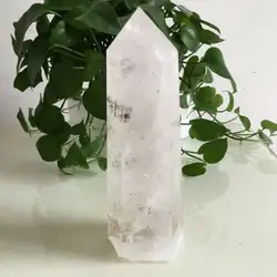 3000-3500 г натуральный белый кварц с украшением в виде кристаллов обелиск Исцеление палочкой