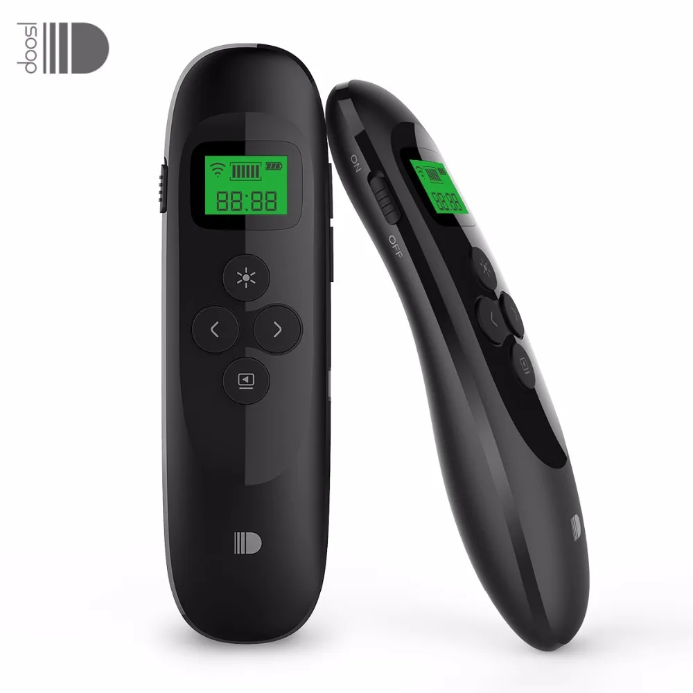 Skup Bezprzewodowy prezenter, Doosl akumulatorowa prezentacja zdalna z wyświetlaczem LCD 2.4GHz bezprzewodowy pilot USB Point PPT Clicker