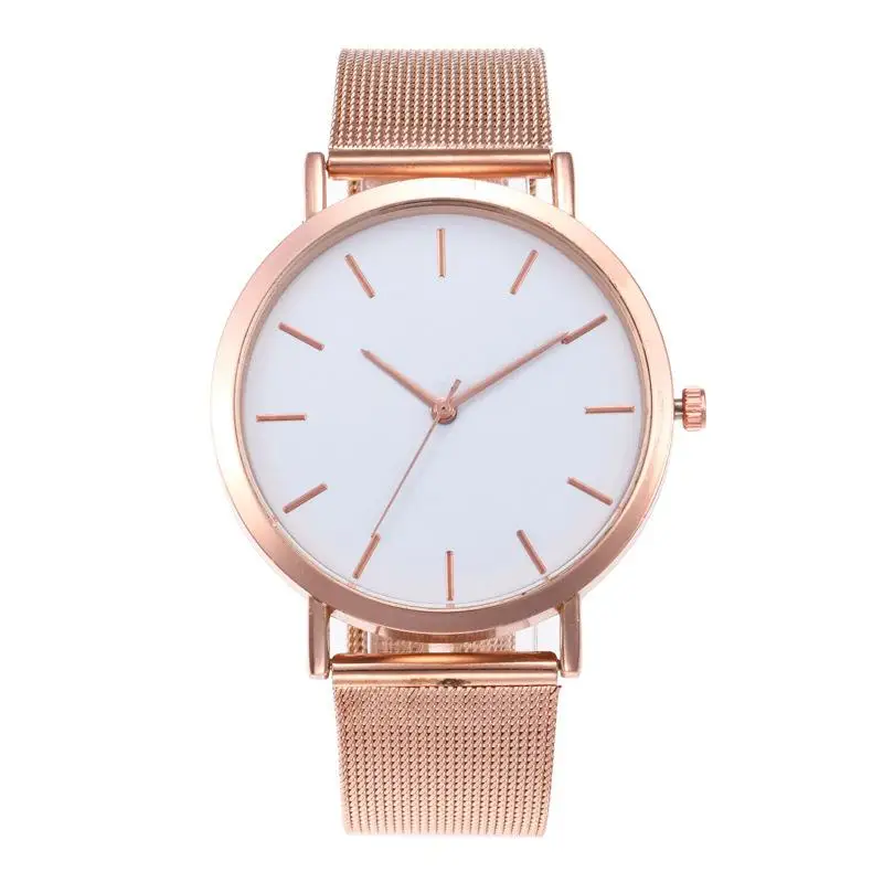 Fashion Women Black Watches Mesh Band Stainless Steel Quartz Wristwatch Ladies Simple Watches Female Elegant Clock Reloj Mujer