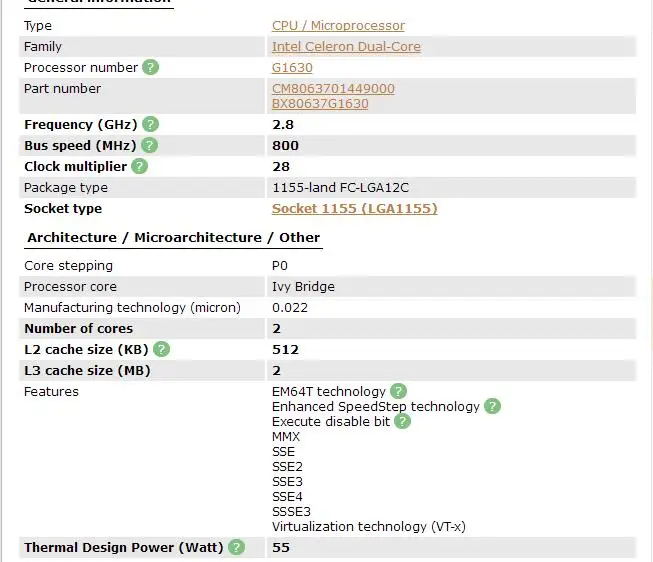 ПК компьютер процессор Intel Celeron G1630 (2 м кэш, 2,80 ГГц) Двухъядерный процессор LGA 1155 100% работает исправно настольный процессор