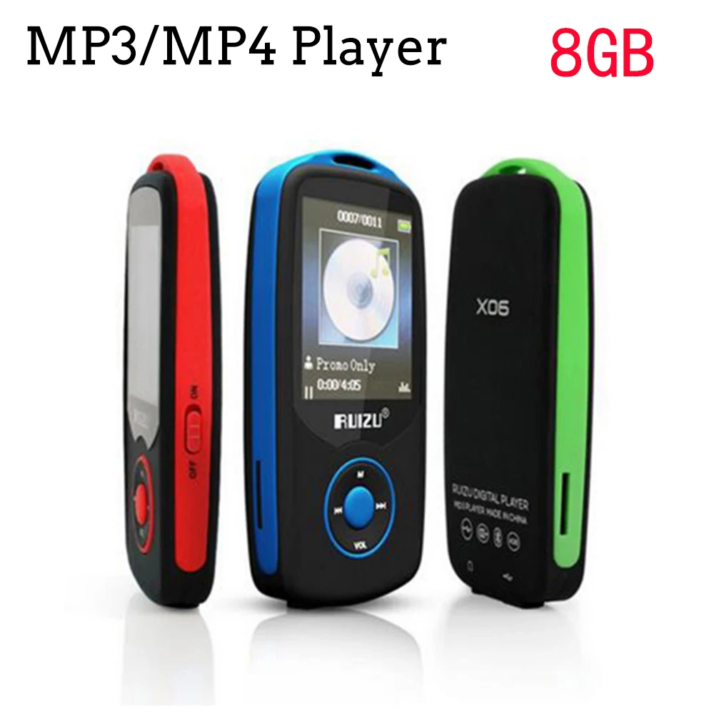 mini Original RUIZU X06 Bluetooth MP3 Player 8GB Sport MP3 Music Player Screen 100 Hours High