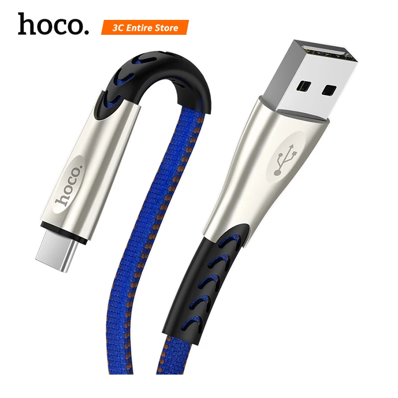 HOCO USB C кабель для Xiaomi Mi 8 A1 F1 huawei P20 прочный цинковый сплав usb type быстрой зарядки samsung
