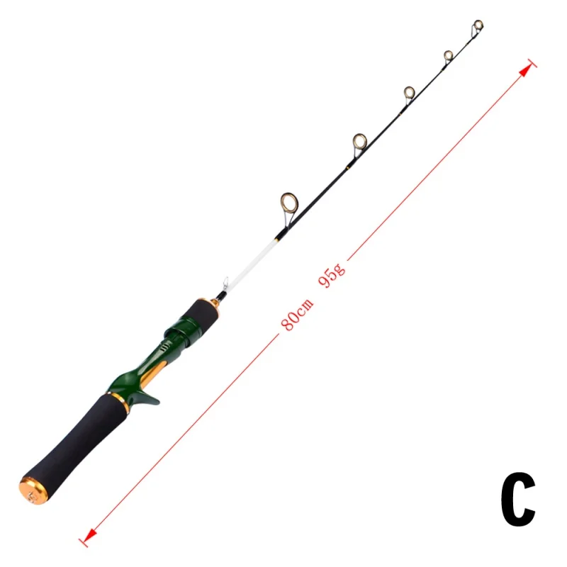 Portable Winter Fishing Rods Hard Ultralight Ice Fishing Rods Detachable Spinning Fishing Travel Rod