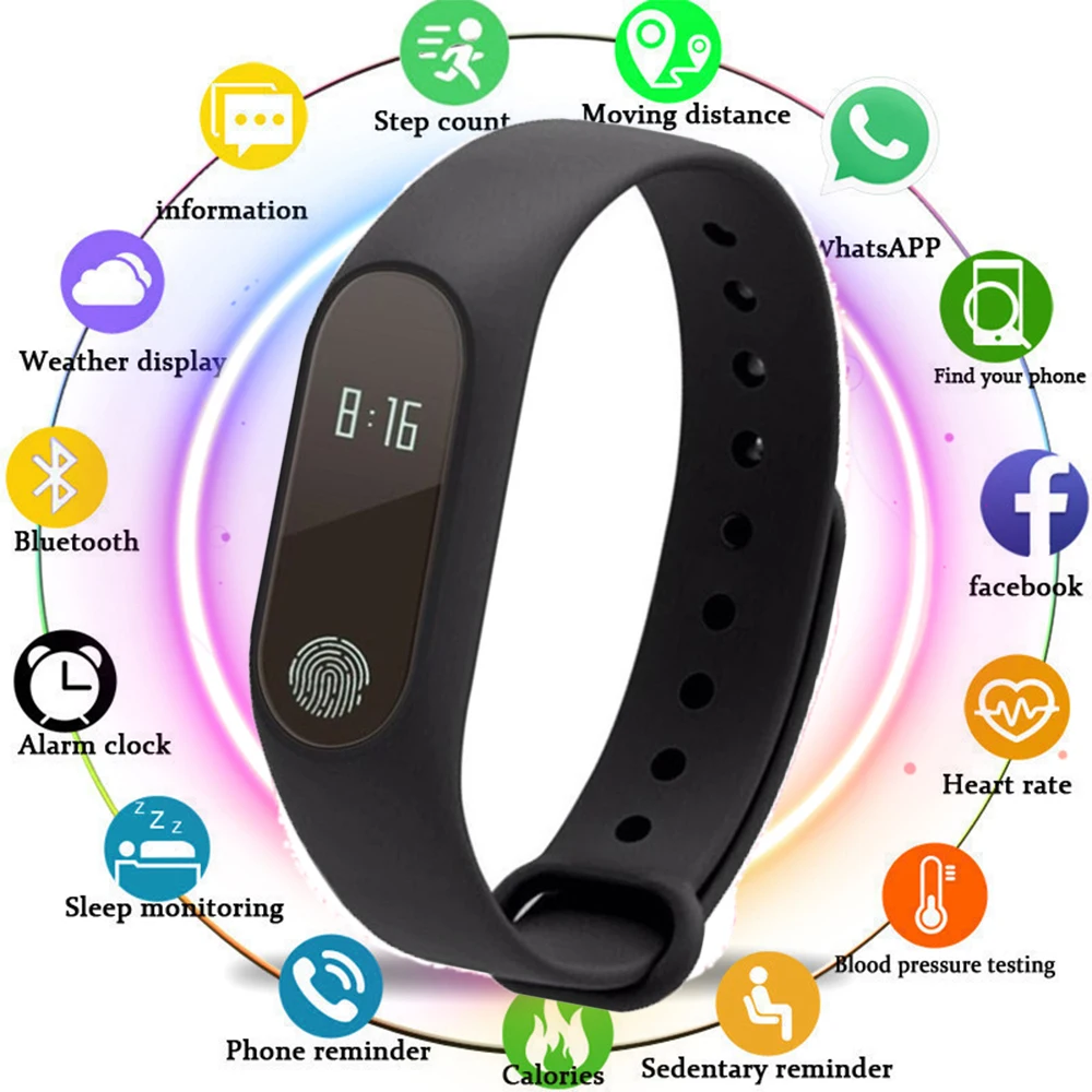 

2019 Smartbracelet M2 Heart Rate Bracelet Waterproof Sport Fitness Band Stepcount Message Smartband For Android IOS PK Mi Band 2