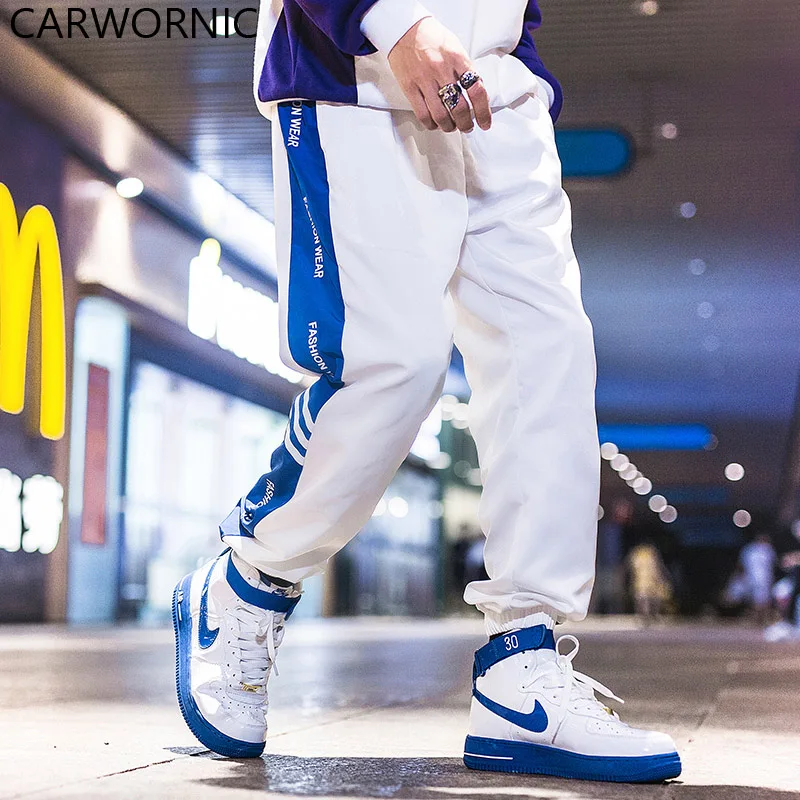 CARWORNIC Fashion Side Stripe Sports Pants Men Hip Hop