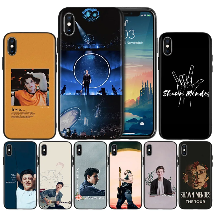 

Shawn Mendes The Tour Soft TPU Black Silicone Case Cover for iPhone 7 8 XS Max XR X 6 6S 5 5C 5S SE Plus