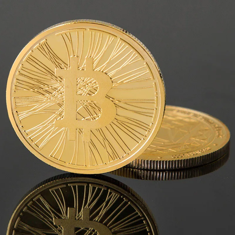 Gift Casascius Bit Coin Gold Plated Bitcoin Coin Collectible BTC Art Collection Physical gold commemorative coins