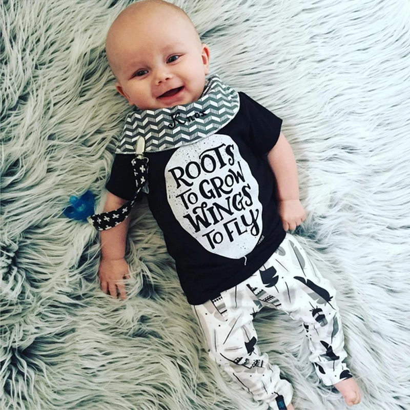 US Wings Newborn Baby Boy Girl Tops Romper Jumpsuit Bodysuit Sets Outfit Clothes