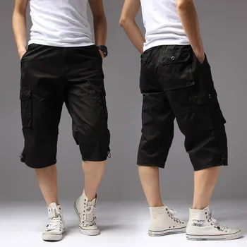 

Fashion Brand New Arrival High Quality Men Loose Cargo Bermuda Casual Shorts Multi Pockets Tactical Military men shorts