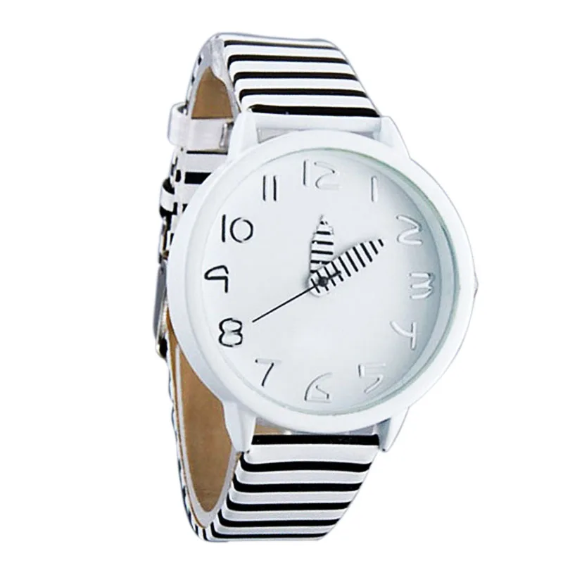 

Nice Stunning Women Zebra Stripes Faux Leather Strap Quartz Analog Wrist Watc VBA81 P30