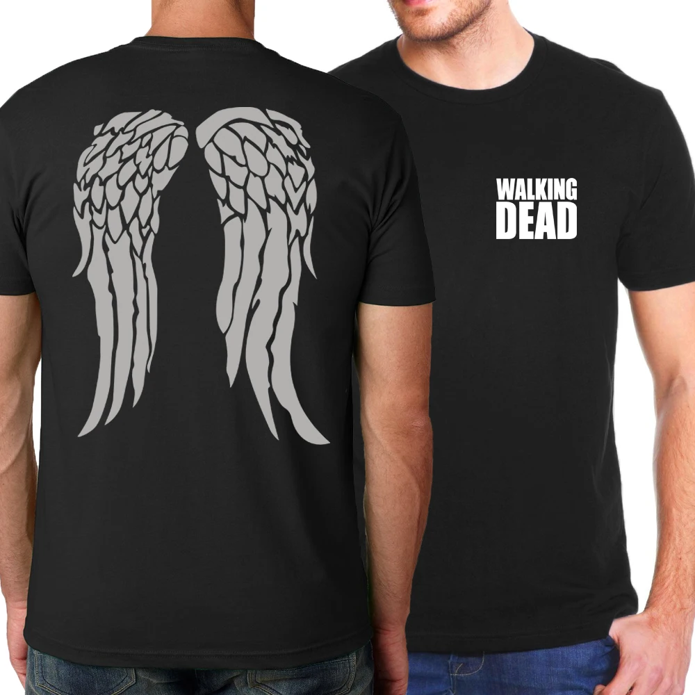 Горячая Распродажа летние мужские футболки "Ходячие мертвецы" хип-хоп Модные свободные футболки мужские футболки хлопок - Цвет: Black