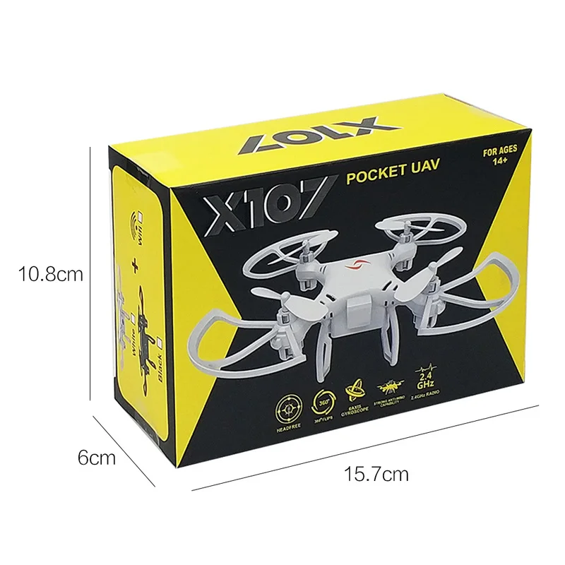 X107 мини-Дрон WiFi FPV Микро Карманный Дрон без HD камеры без складной камеры RC Квадрокоптер высота Вертолет игрушка для мальчиков