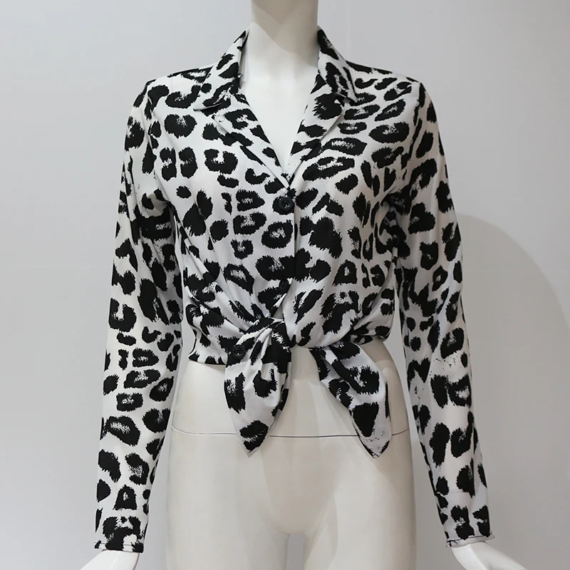 chiffon animal print blouse