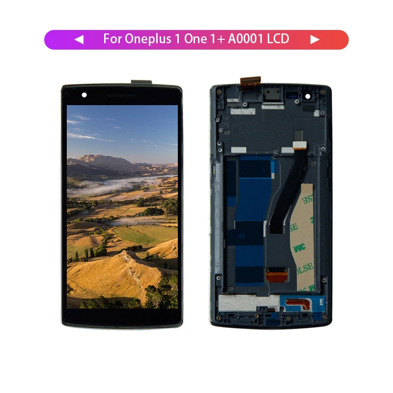 

For Oneplus one A0001 1+ Oneplus 1 LCD Display Digitizer Screen Touch Panel Sensor Assembly + Frame 1920*1080