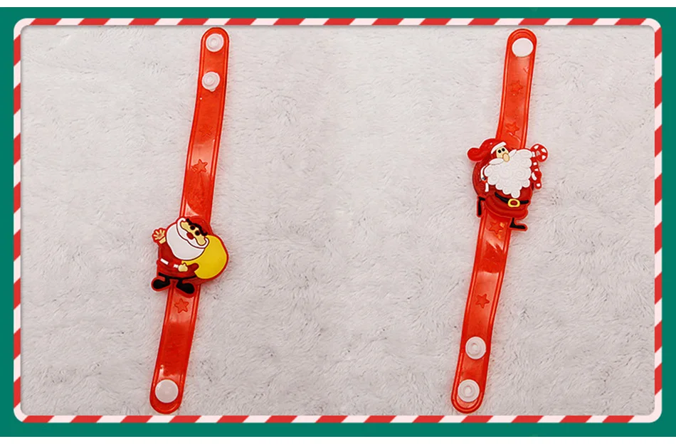 2 шт. рождественские украшения светодиодные светящиеся часы Рождественские принадлежности Снеговик браслет Санта хлоп кольцо игрушка Рождественский орнамент подарки