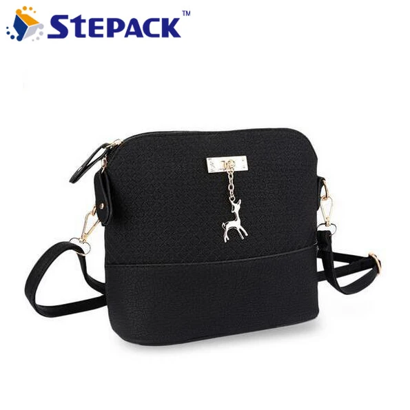 

5 Colours Deer Pendant Messenger Bag PU Leather Women Handbags Oil Wax Cowhide Zipper Design Shoulder Bag High Quality