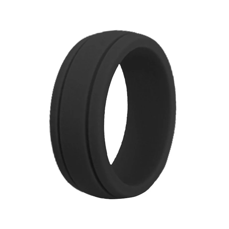 

Size8-12 Hypoallergenic Crossfit Flexible Rubber Finger Rings 8mm Food Grade FDA Silicone Ring For Women Men Wedding Rings Bands