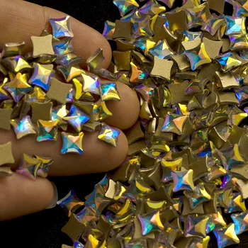 

YANRUO 36pcs AB Crystal flat back Non Hot Fix Rhinestone Starlet Design Nail Art Decorations DIY 3D Nail Strass