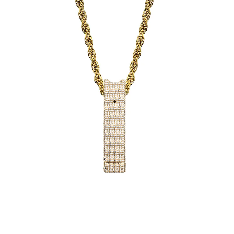 TOPGRILLZ Juul чехол со льдом ожерелье с теннисной цепочкой AAA Bling кубический циркон мужские хип хоп звенья ювелирные изделия - Окраска металла: Gold