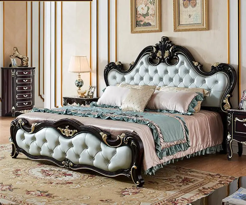 1.8 m السرير الجلود المنزل لينة الجلود السرير ل طاقم غرفة نوم