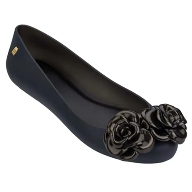 Melissa/оригинальные женские прозрачные сандалии; Новинка года; женские сандалии на плоской подошве; летние пляжные сандалии для женщин; обувь melissa - Цвет: black
