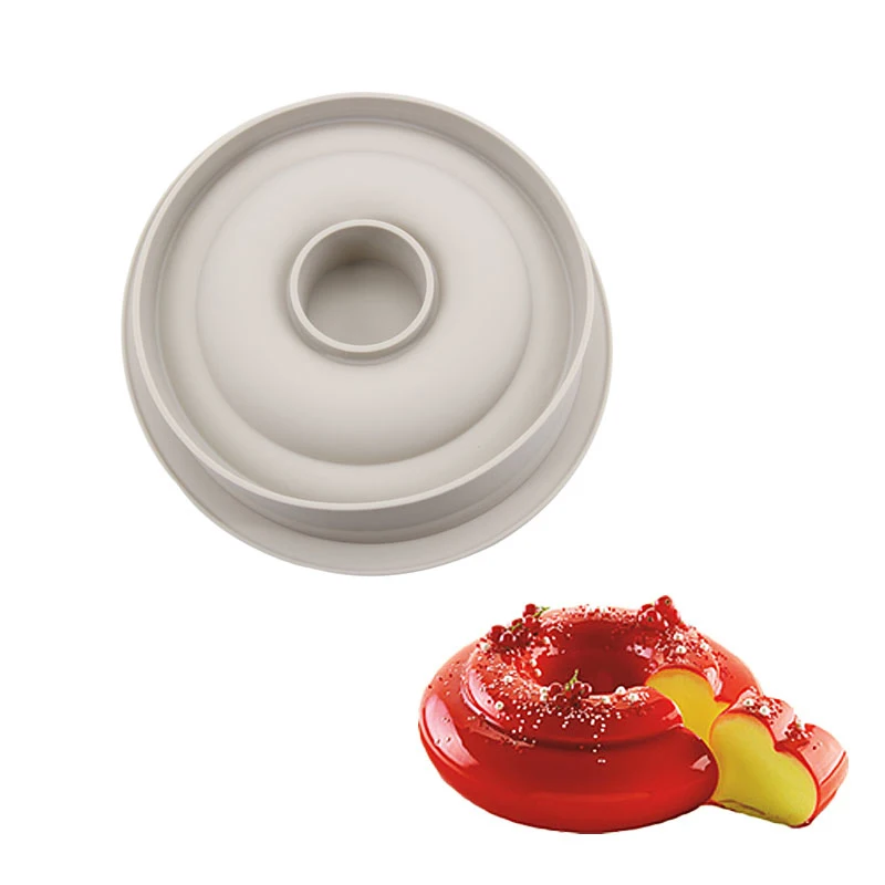 

DlY Round Cake Mold Hollow Ring Shaped Mousse Pan Grey Silicone Cake Decorating Baking Tools Kitchen Accessories