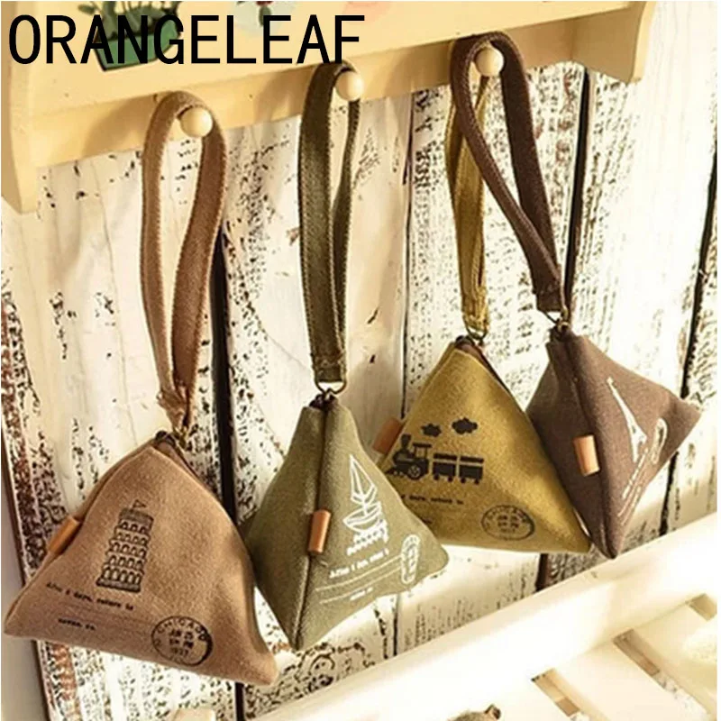 

New Landscape Print Coin Purse Printing Wallet Zipper Coins Bag Wallet Pouch Short Holder Vintage Wallet Rice Dumpling