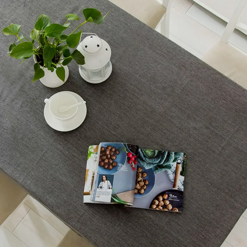  Modern Cotton Linen Table Cloth Waterproof Square Party Banquet Outdoor TableCloth Solid Color Napp