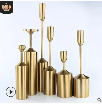 

ordic 6 sets of metal plated iron Candleholder model room household Candleholder