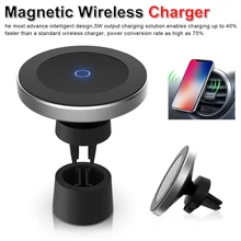 Магнитное беспроводное автомобильное зарядное устройство для samsung 360 градусов вращение автомобильное беспроводное зарядное устройство для iPhone XsMax/Xs/Xr/8 plus